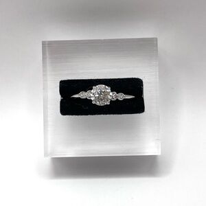 Moissanite Round Brilliant Sterling Silver Ring